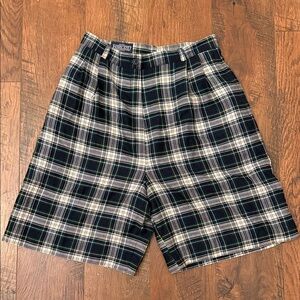 Vintage Lands' End Women's Plaid Wool Shorts